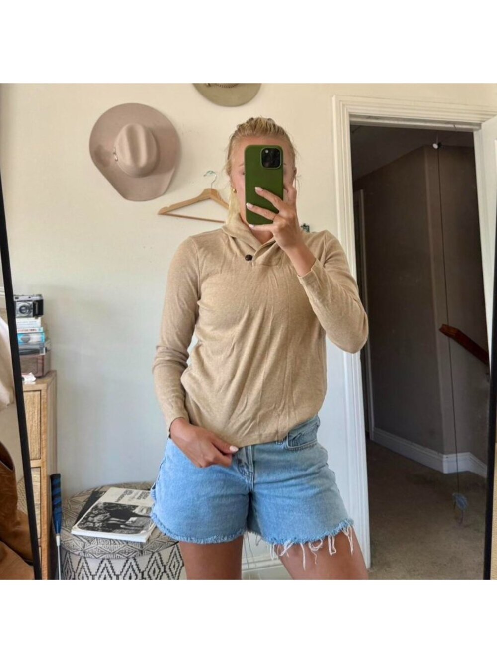 RALPH LAUREN CREAM TAN SWEATER TOP WOMENS PETITE LARGE